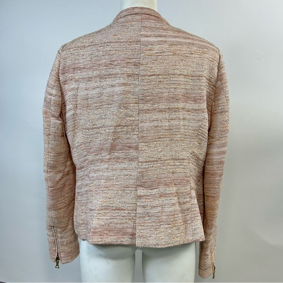 ZARA Fancy Button Down Textured Shoulder Pads Blazer R - Picture 3 of 10